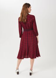 Alex Geo Shirt Dress, Red Navy, hi-res