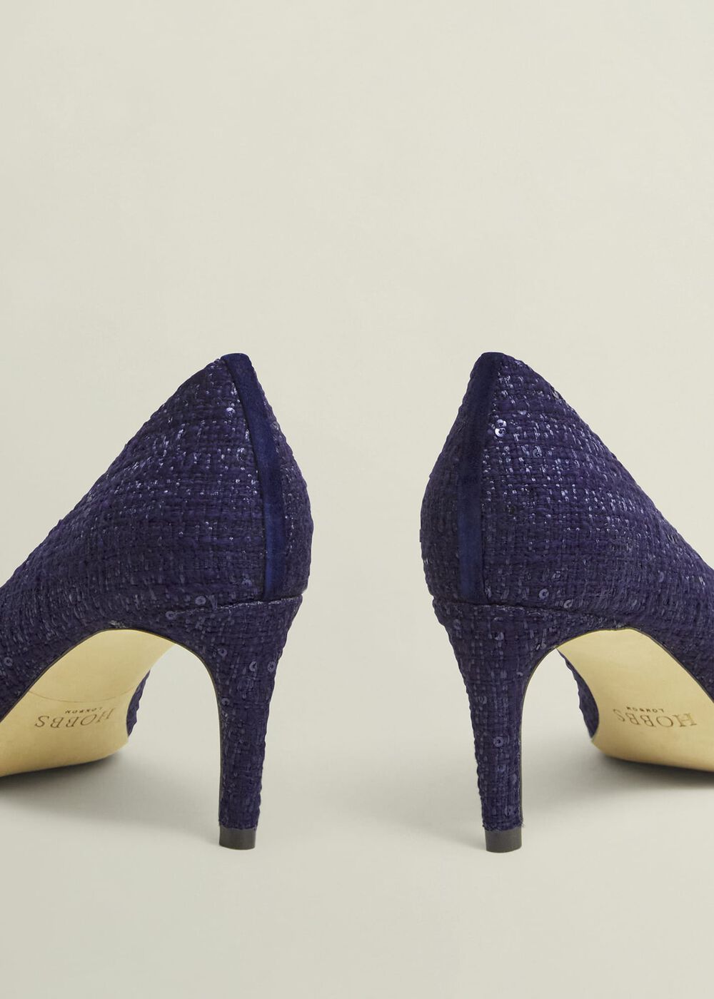 Leila Tweed Court Shoes, Midnight, hi-res