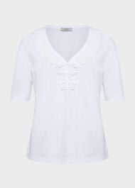 Demi Broderie Top, White, hi-res
