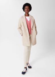 Carmen Coat With Wool , Biscuit Ivory, hi-res