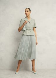 Alexandra Pleated Dress, Sage Green, hi-res