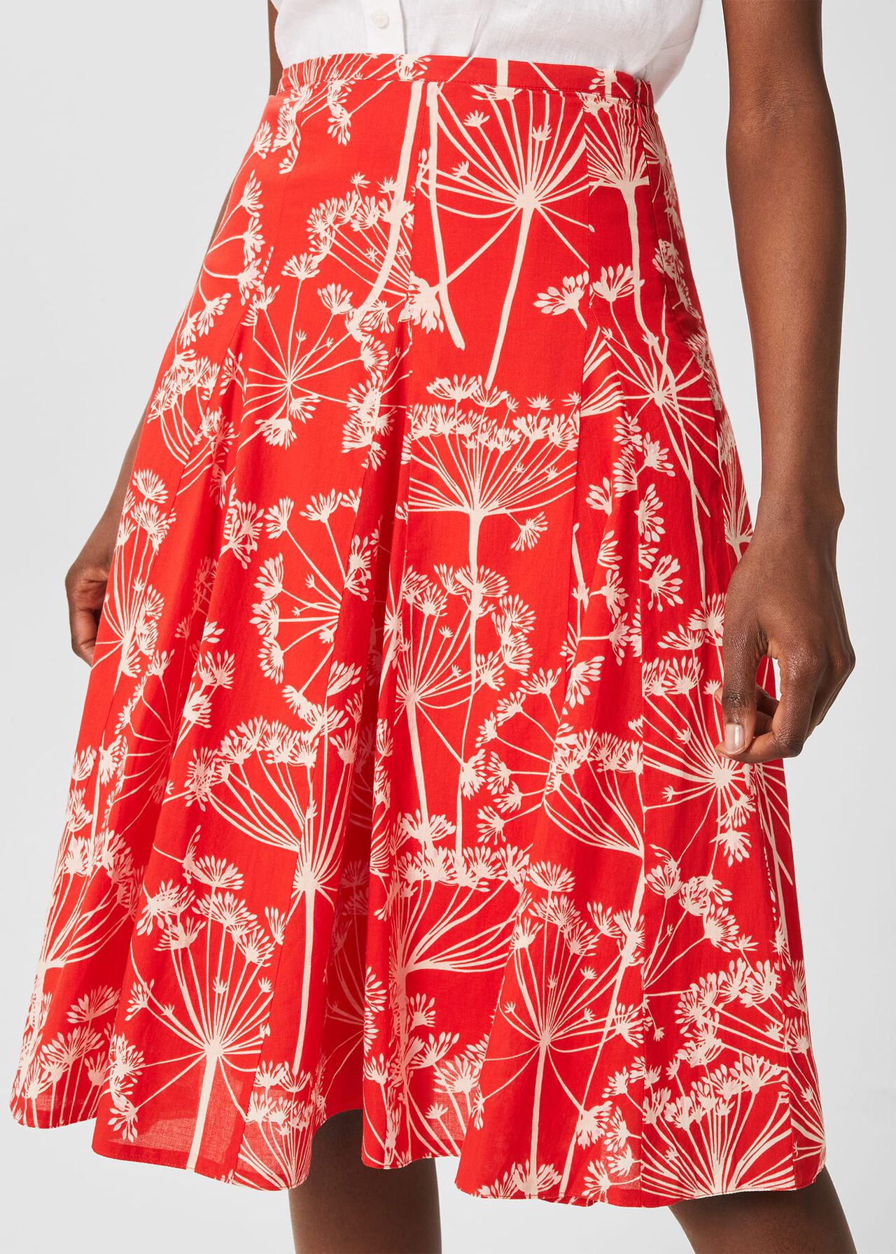 Melina Skirt, Coral Red Ivory, hi-res