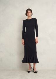 Lucilla Knitted Dress, Hobbs Black, hi-res