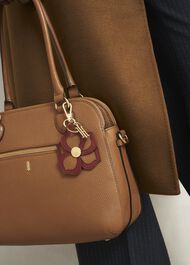 Vivian Flower Bag Charm, Tan Beryl Red, hi-res