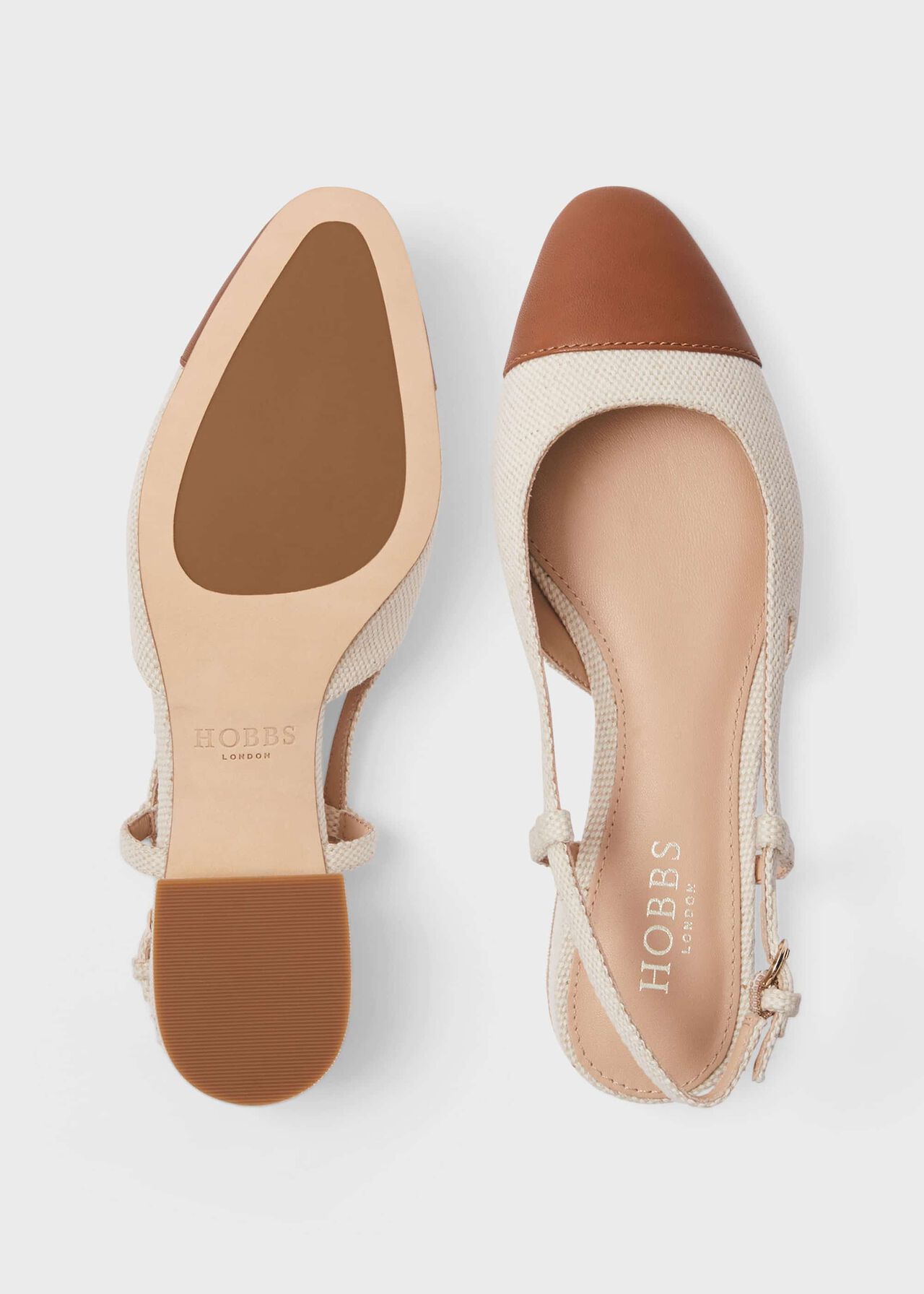 Colette Canvas Slingback Shoes, Linen Tan, hi-res