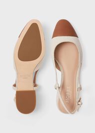 Colette Canvas Slingback Shoes, Linen Tan, hi-res