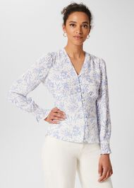 Maggie Top, Ivory Pale Blue, hi-res