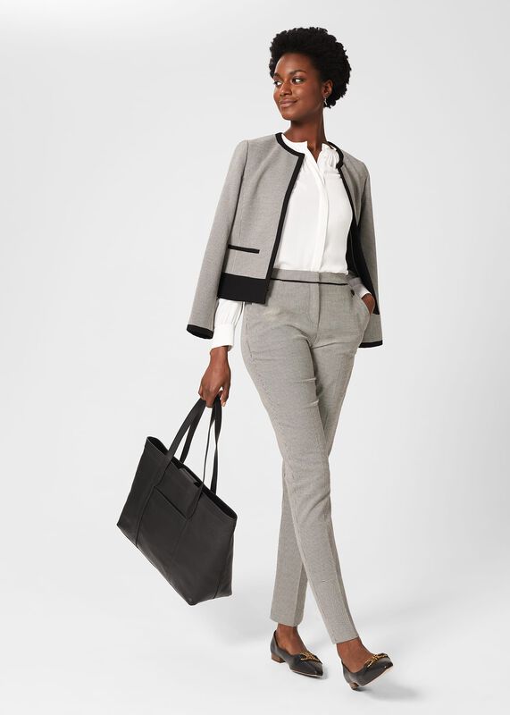 Sienna Houndstooth Slim Pants With Stretch