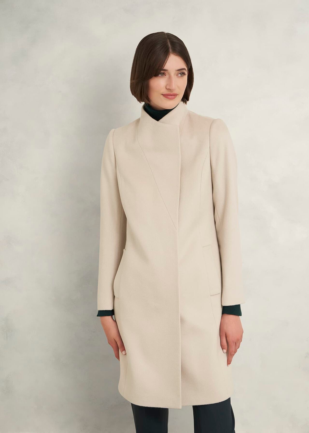 Marissa Wool Coat, Buff Grey, hi-res