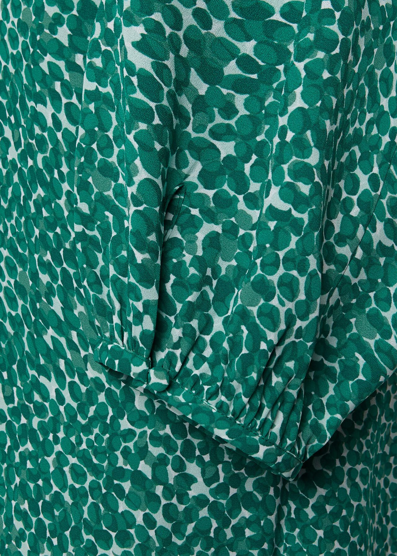 Liana Spot A Line Dress, Green Ivory, hi-res