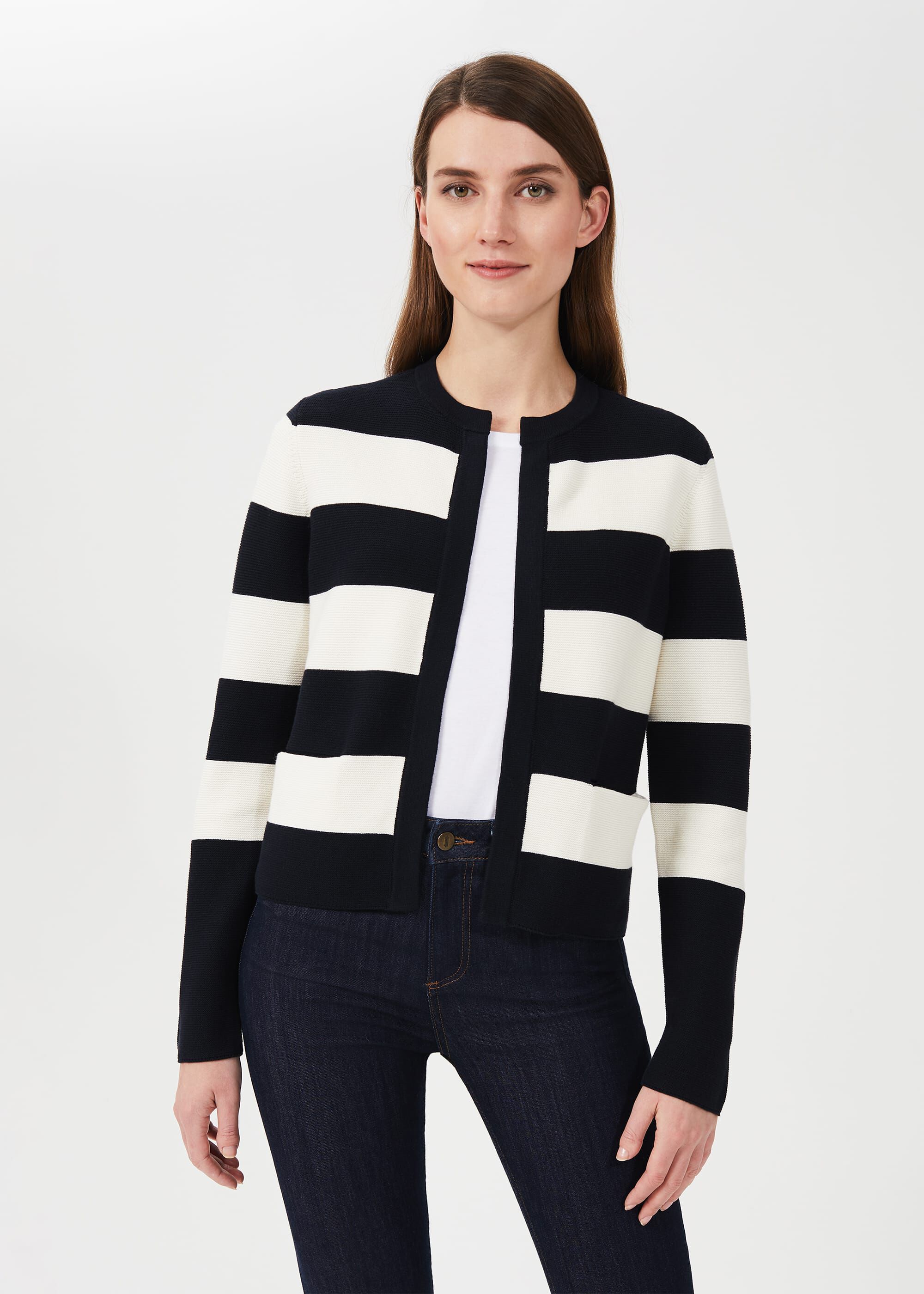 navy knitted jacket