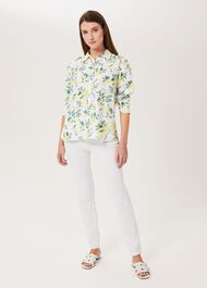 Livia Linen Shirt, White Multi, hi-res