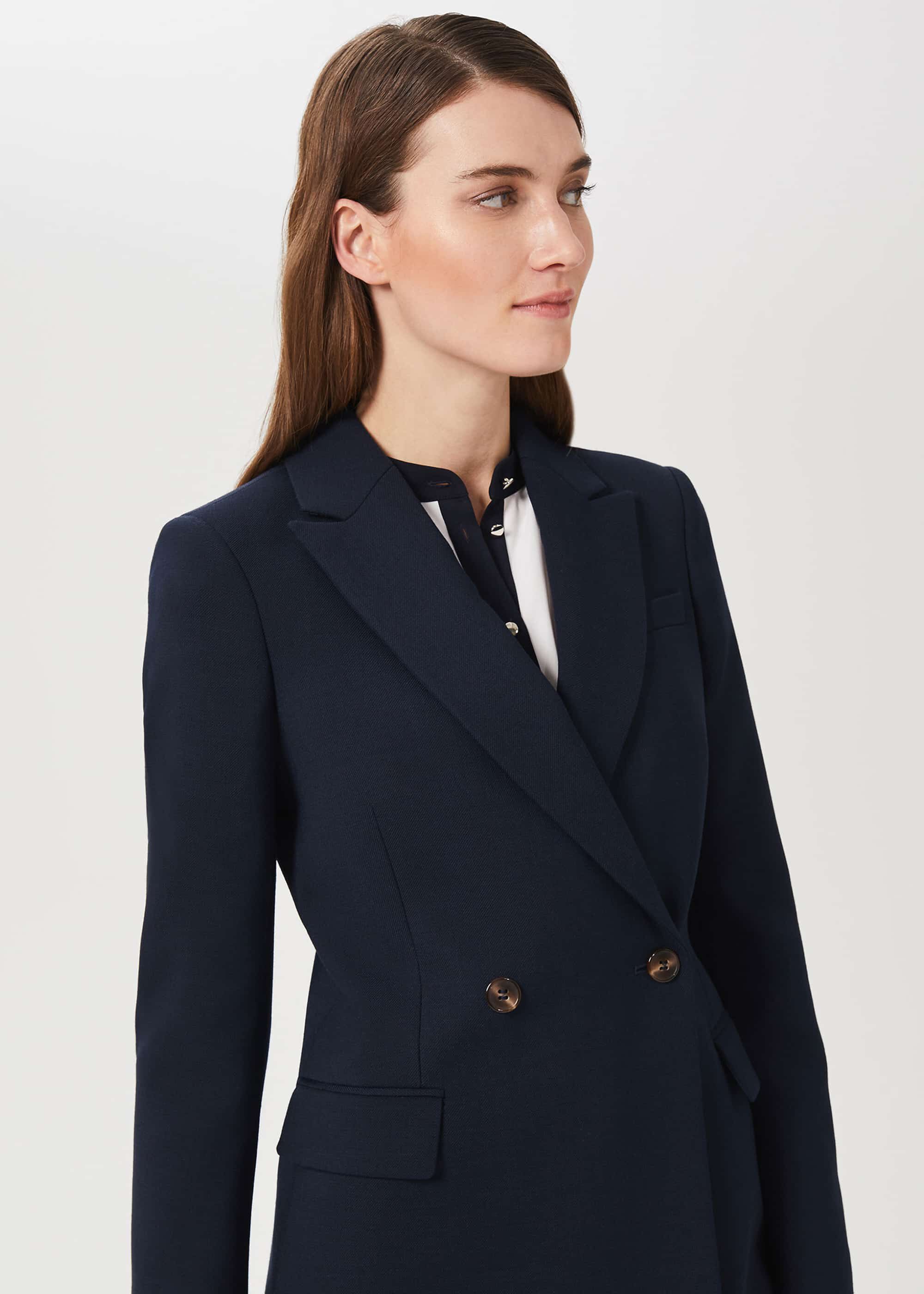 double breasted navy coat