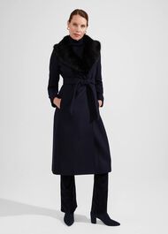 Petite Arielle Wool Blend Coat, Navy, hi-res