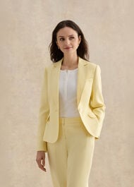 Adalee Linen Jacket, Soft Yellow, hi-res
