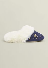 Dominica Embroiderd Slippers, Navy Multi, hi-res