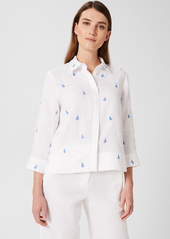 Embroidered Nita Linen Shirt
