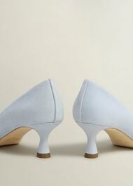 Esther Suede Court Shoes, Pale Blue, hi-res