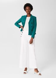Simone Crop Trouser, White, hi-res