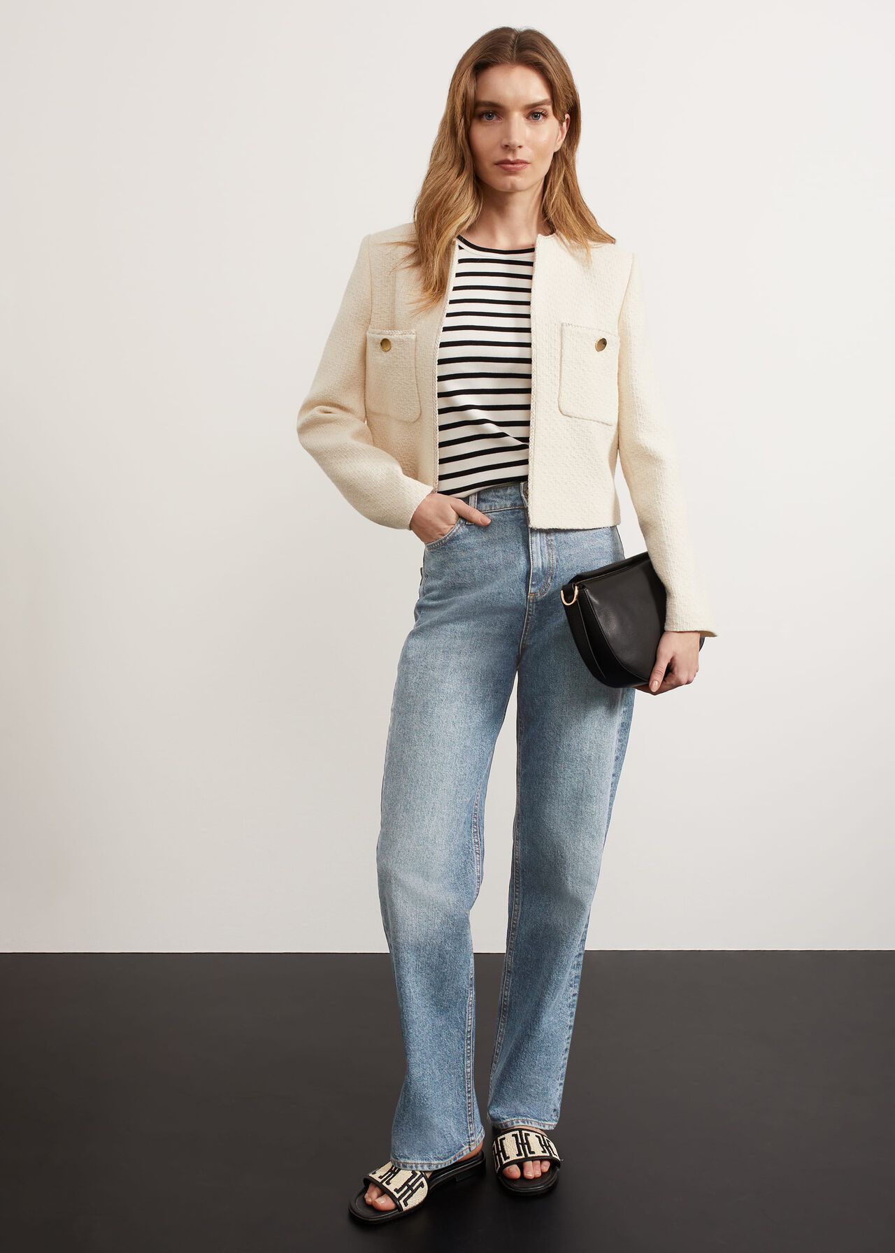 Cecil Striped Tank Top, Ivory Black, hi-res
