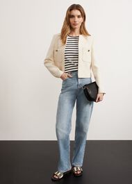 Cecil Striped Tank Top, Ivory Black, hi-res