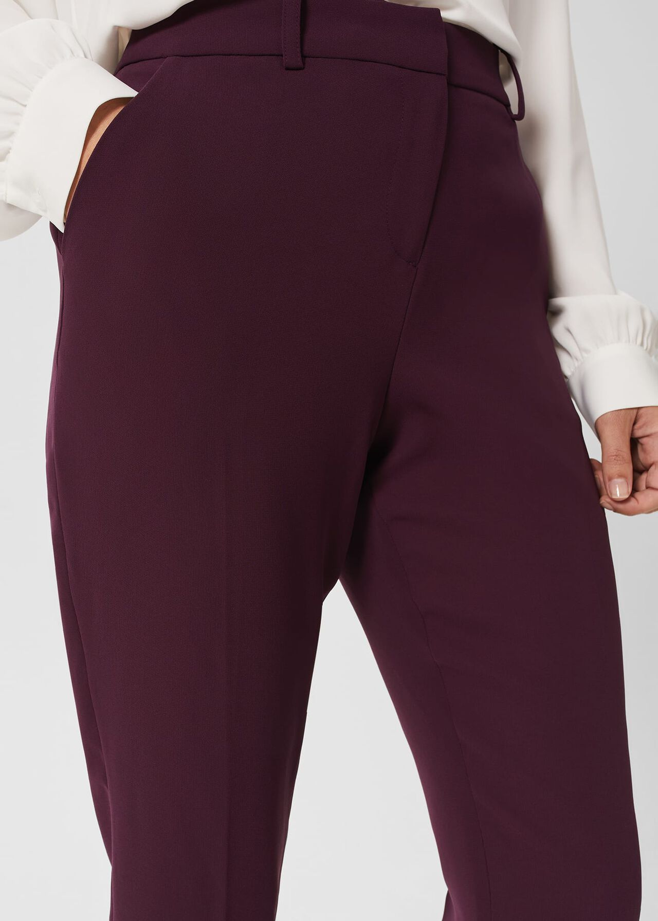 Petite Adelia Trousers, Deep Plum, hi-res