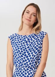 Magda Spot Blouse, Cobalt White, hi-res