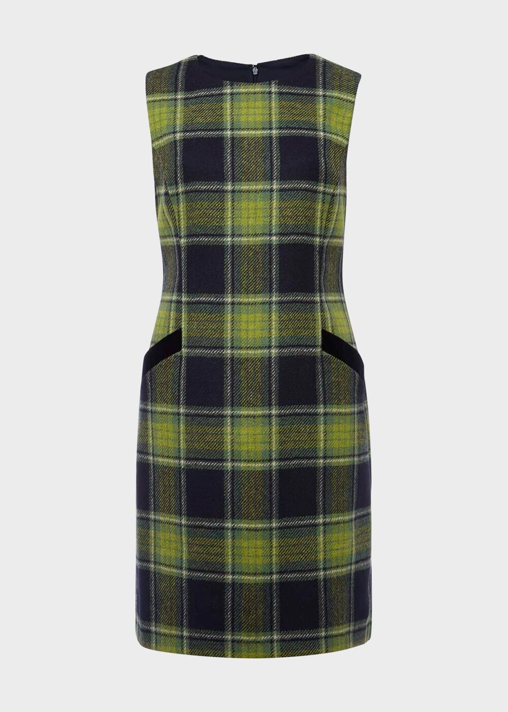 Amaris Wool Dress, Green Navy, hi-res