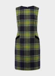 Amaris Wool Dress, Green Navy, hi-res