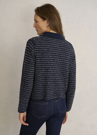Sasha Knitted Jacket, Navy, hi-res