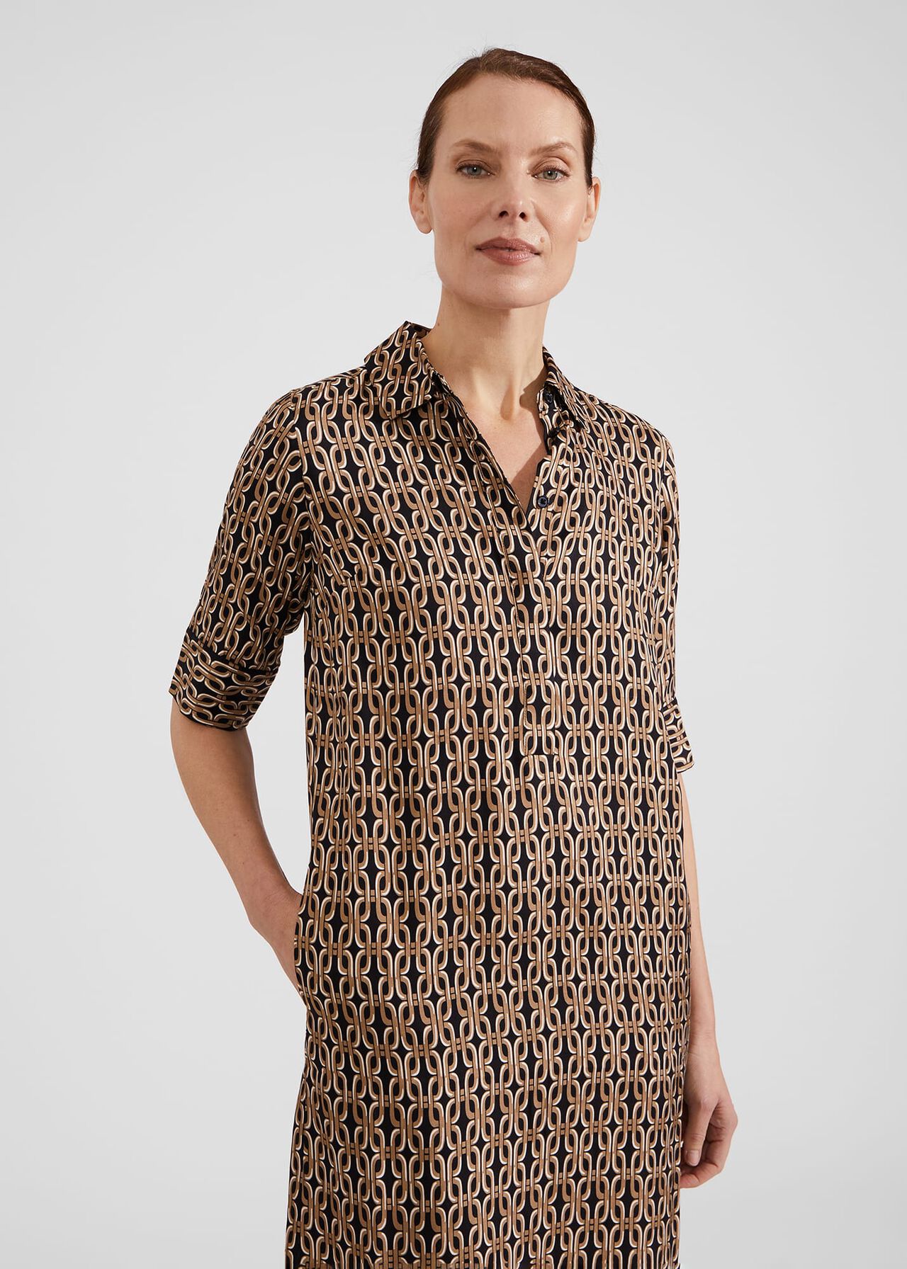 Marciella Dress, Black Camel, hi-res