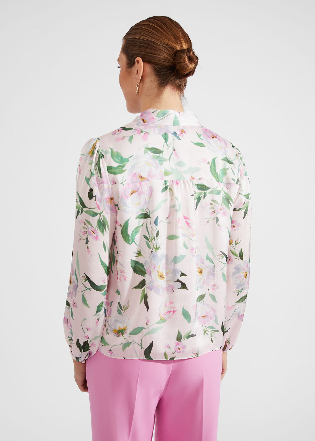 Aria Floral Blouse, Pale Pink Multi, hi-res