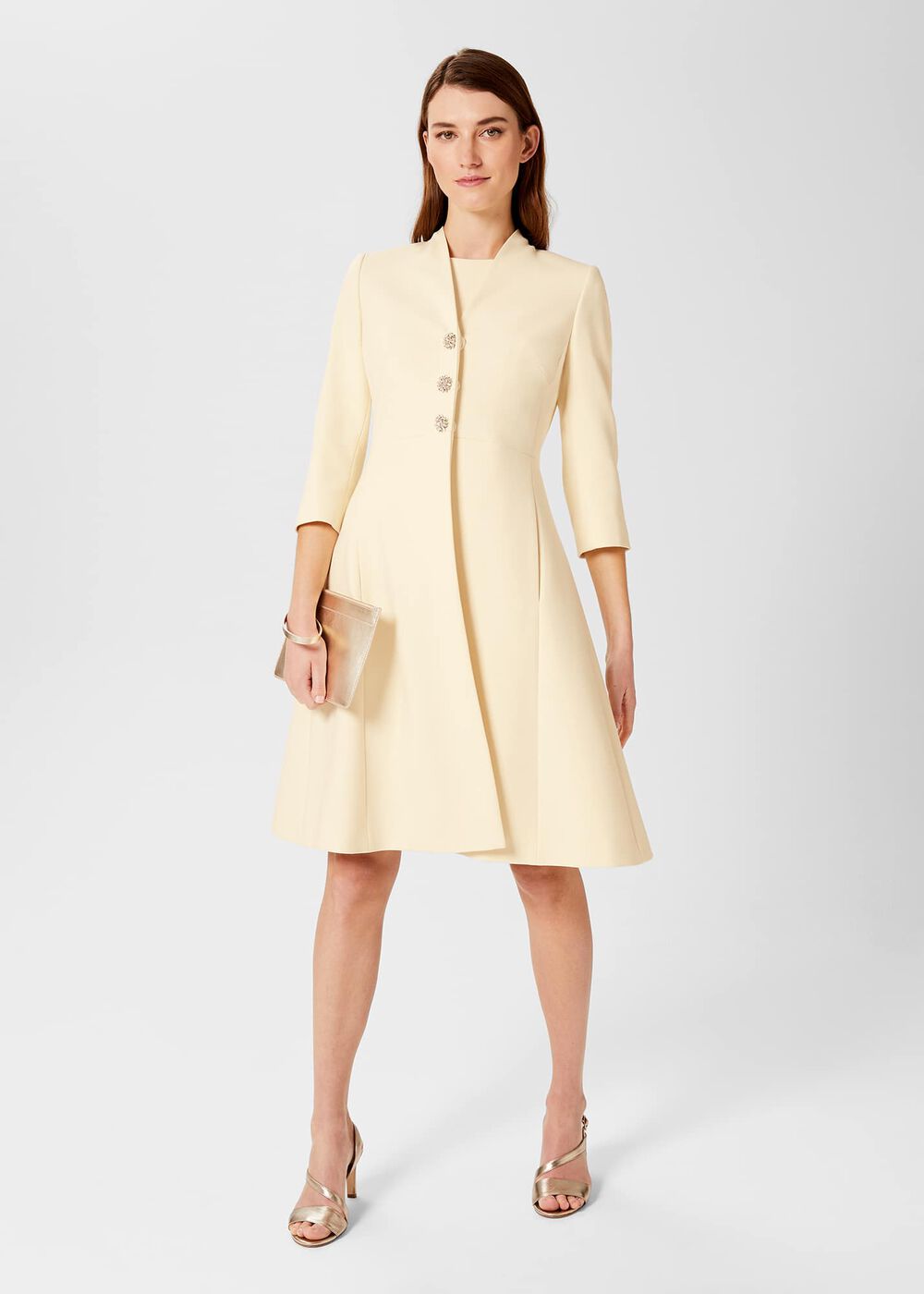 Henrietta Shift Dress, Pale Yellow, hi-res