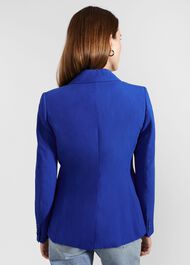 Fletcher Silk Linen Jacket, Lapis Blue, hi-res