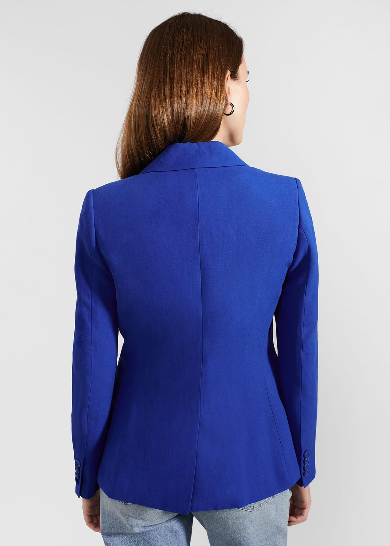 Fletcher Silk Linen Jacket, Lapis Blue, hi-res
