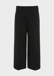 Zadie Jersey Cropped Trousers, Black, hi-res