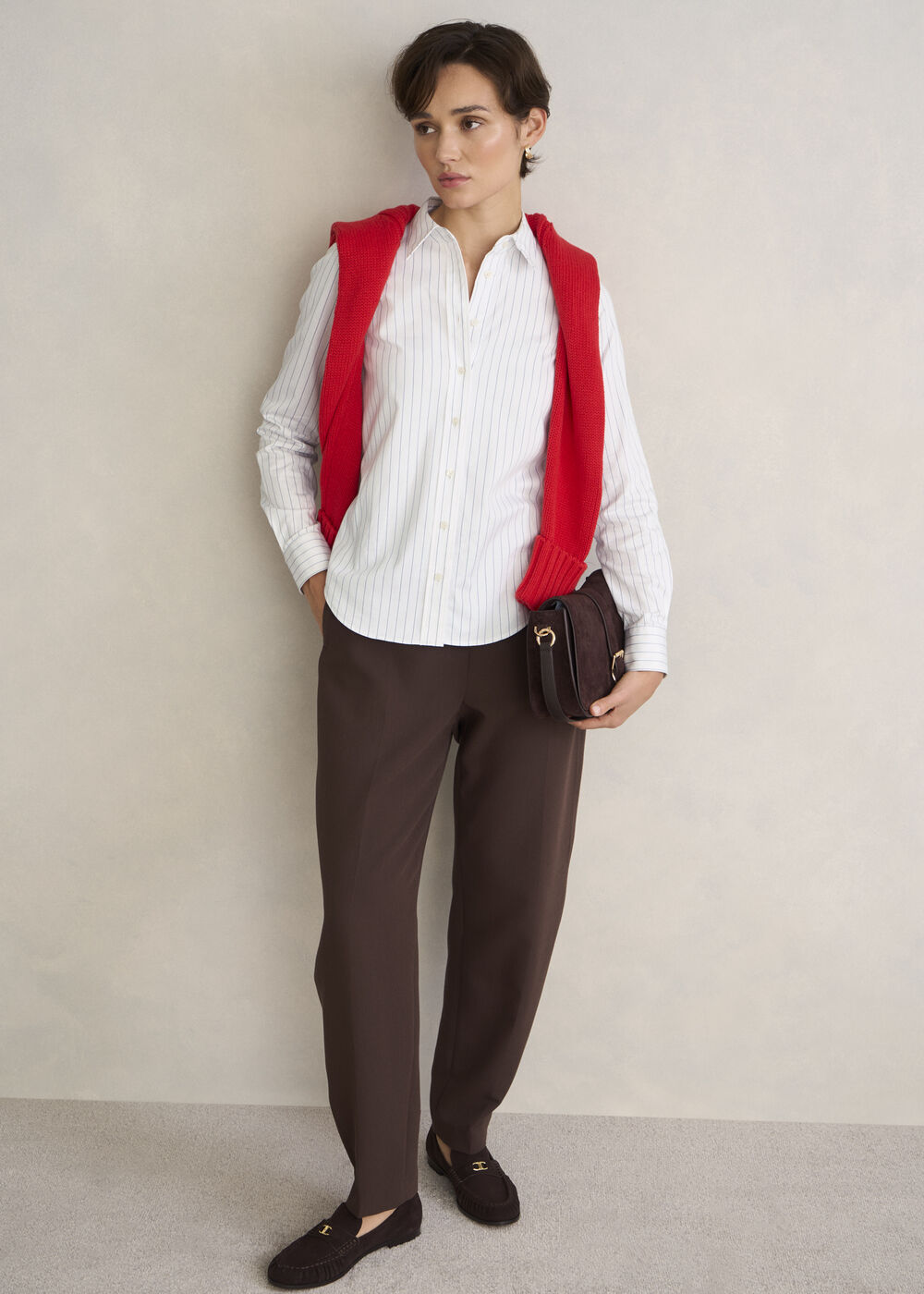 Viola Stripe Shirt, White Blue, hi-res