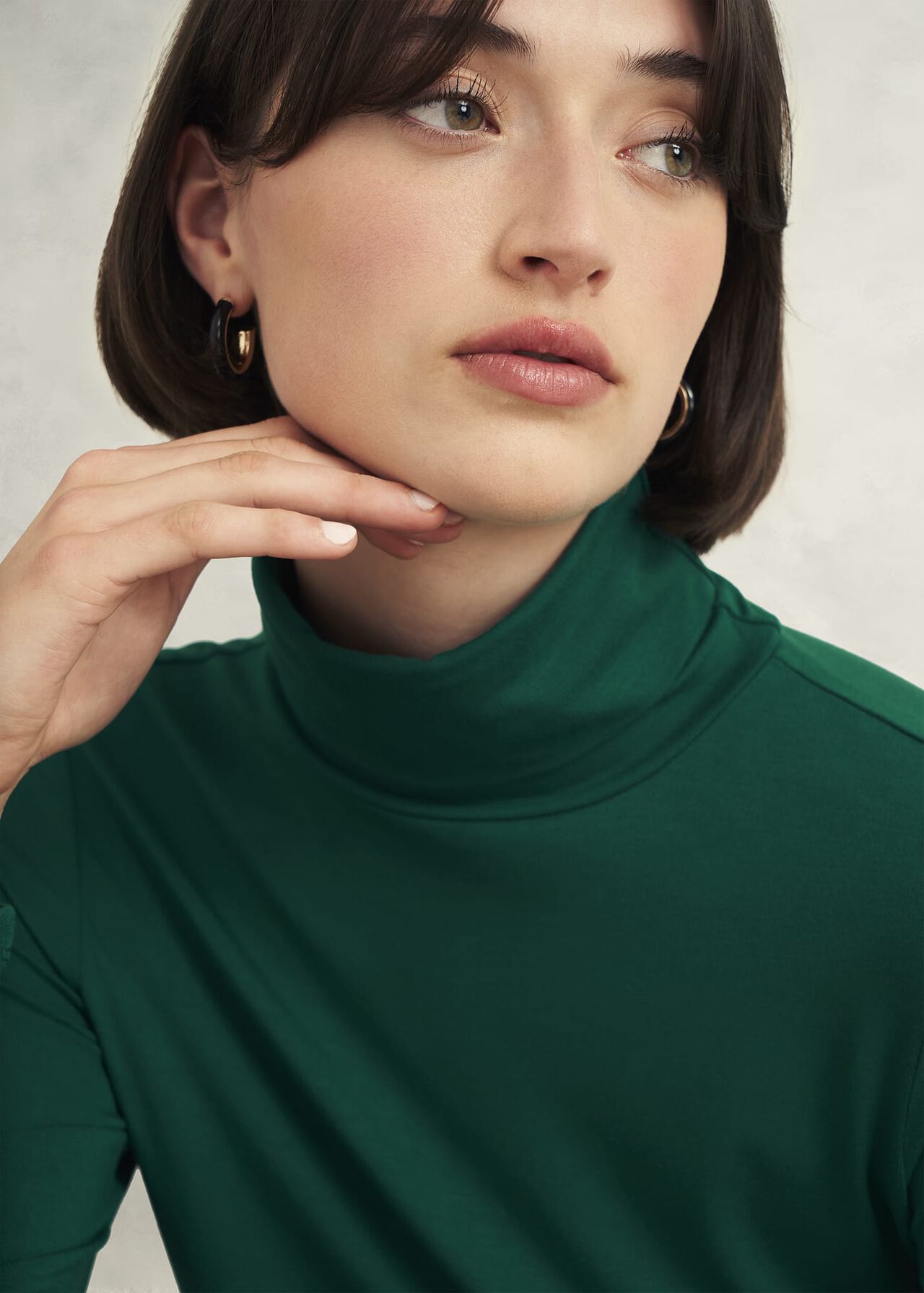 Mischa Roll Neck Top, Agate Green, hi-res