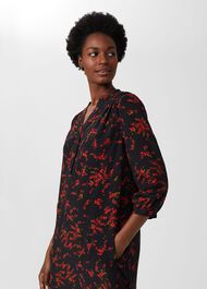 Katarina Floral Tunic Dress, Black Multi, hi-res