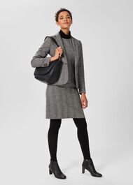 Lucia Wool Dress, Black Ivory, hi-res
