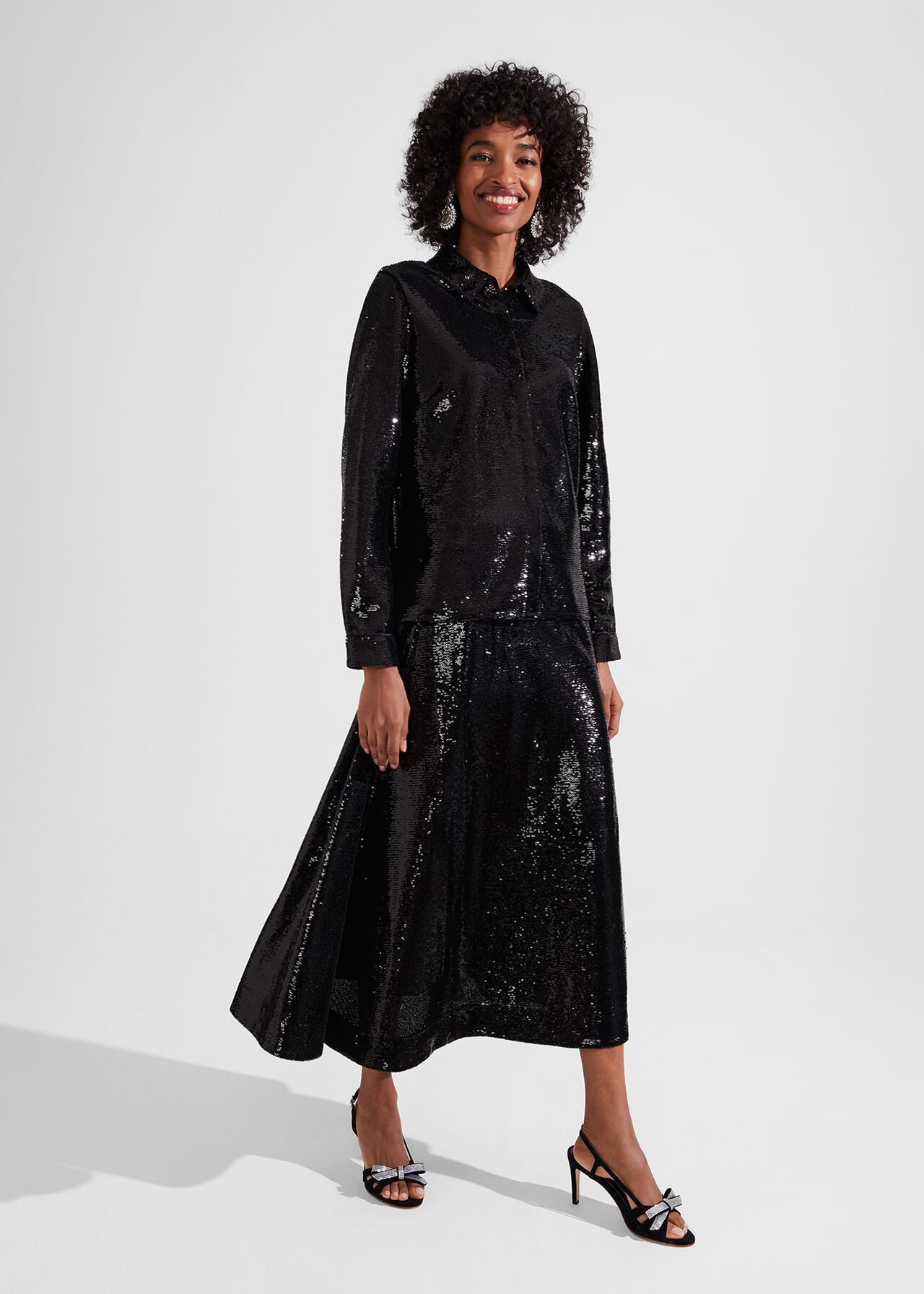 Greta Sequin Shirt, Black, hi-res