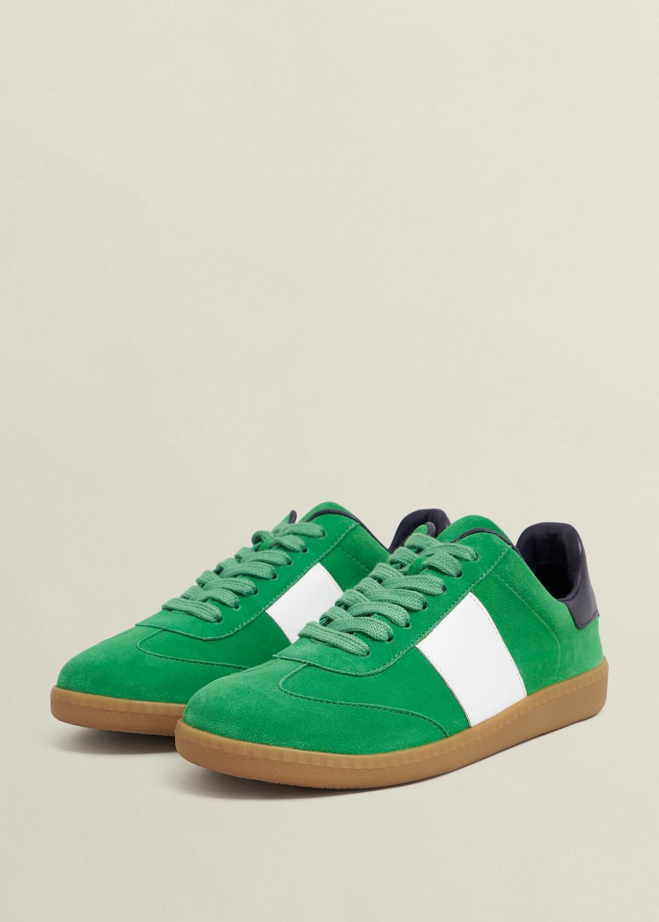 Etta Suede Trainers, Green Multi, hi-res