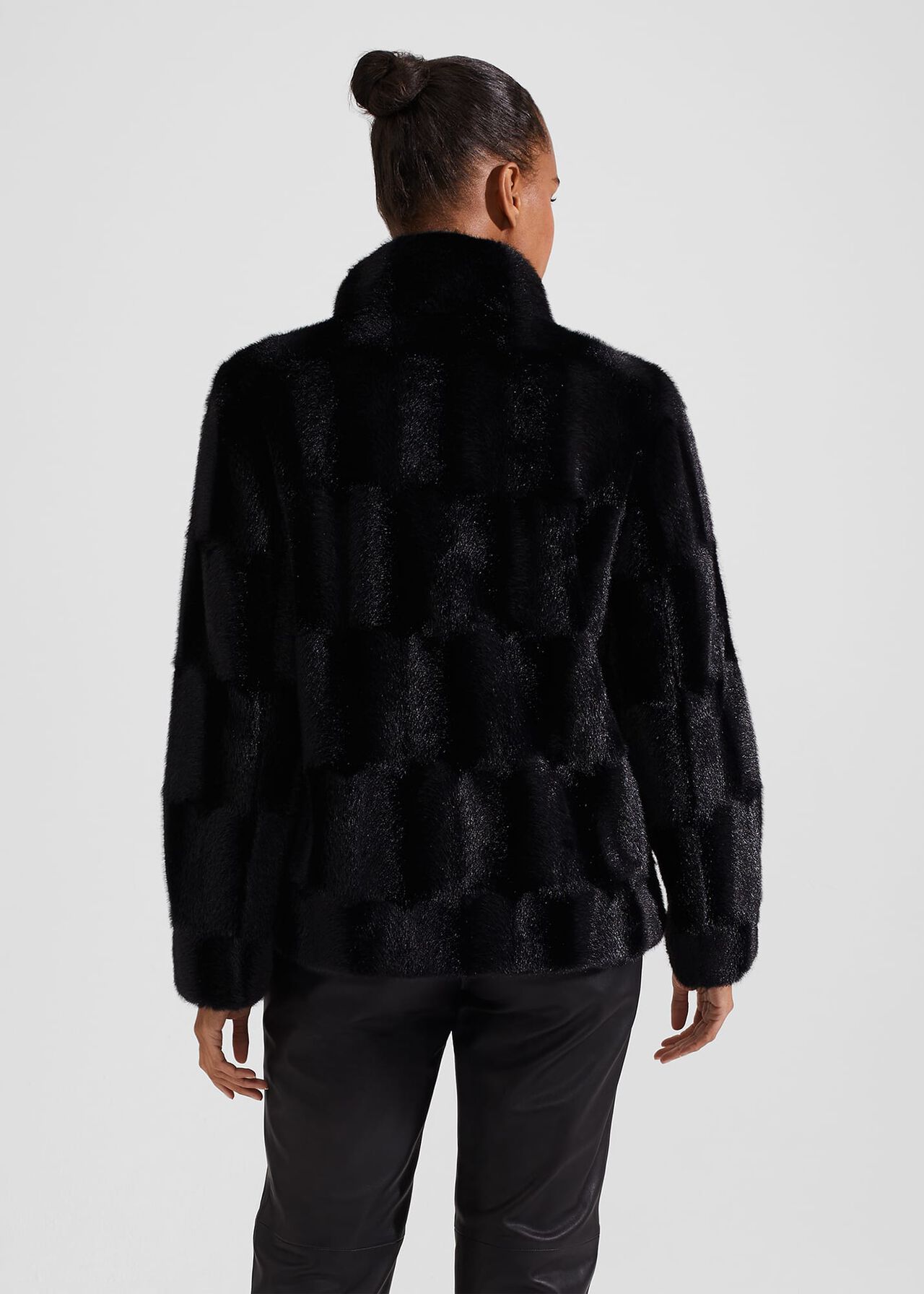 Andrea Faux Fur Coat, Black, hi-res