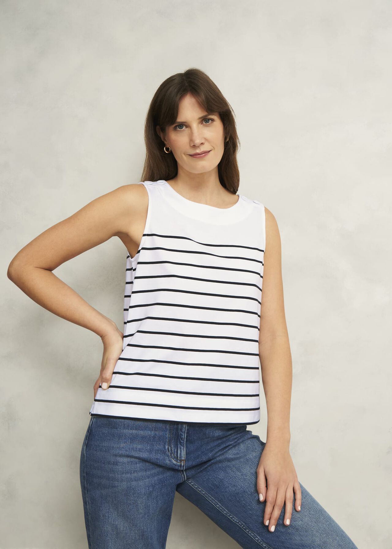Hobbs Maddy Cotton Striped Top