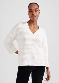 Hadley Cotton Jumper, Ivory, hi-res