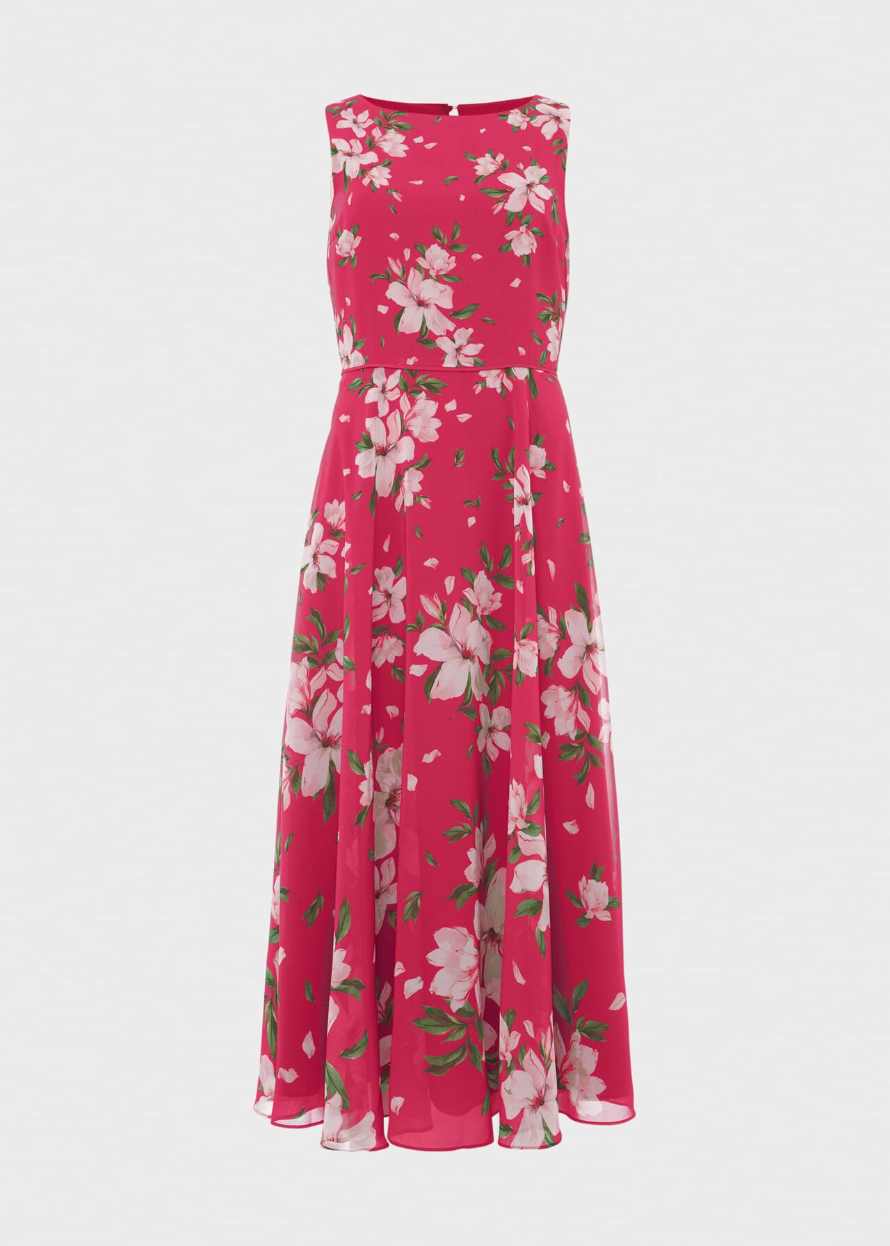 Carly Floral Midi Dress, Pink Multi, hi-res