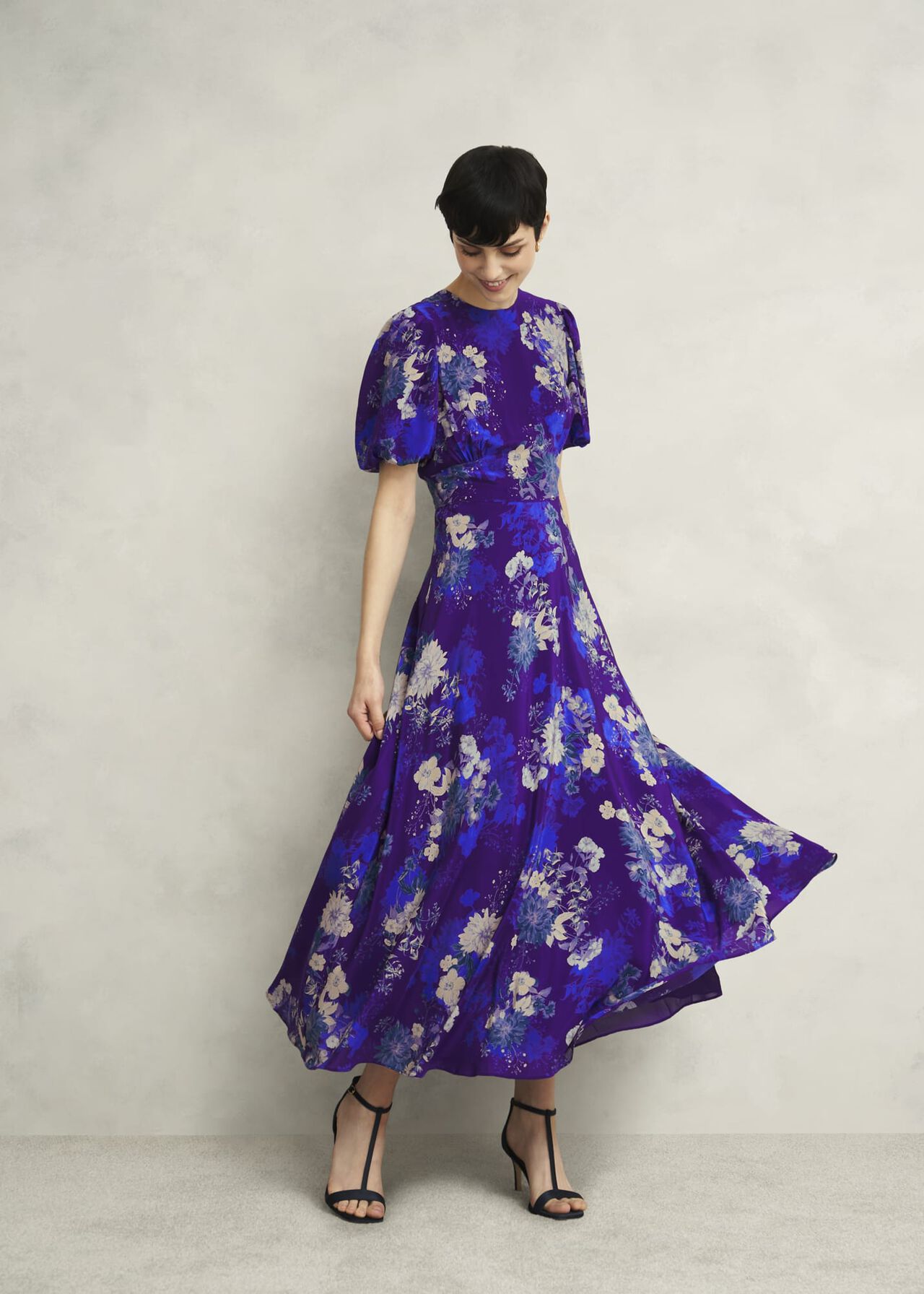 Wisley Silk Dress, Hyacinth Purple, hi-res