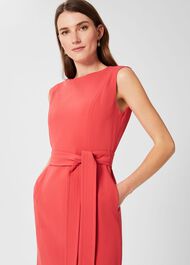 Fenella Belted Dress, Dark Coral, hi-res