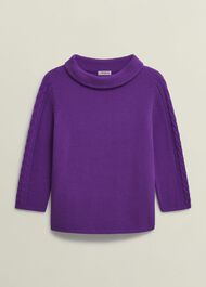 Camilla Cotton Jumper, Amaranth Purple, hi-res