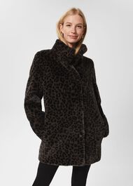 Maddox Short Coat, Charcoal Multi, hi-res